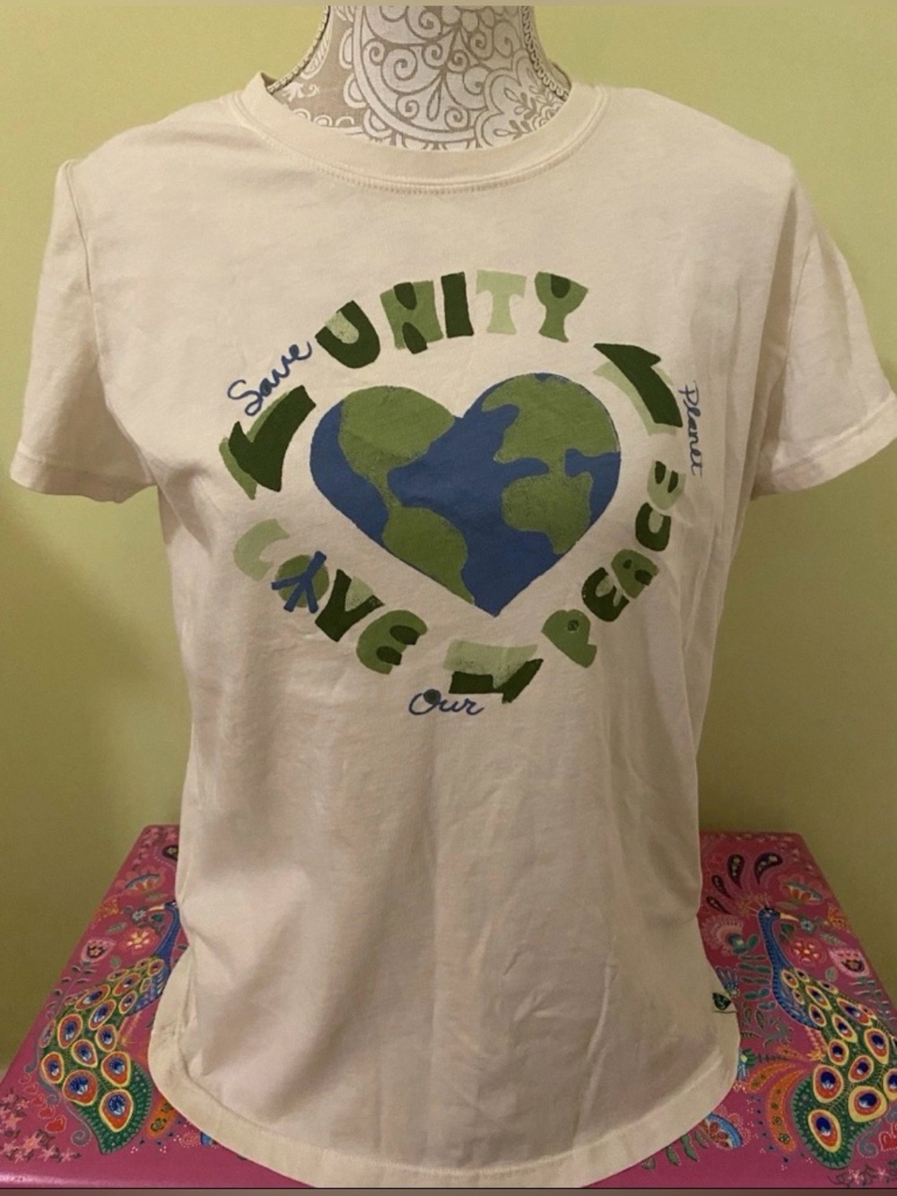 Vintage Y2K Lucky Brand ‘Unity, Love and Peace’ Graphic T-Shirt SZ XL